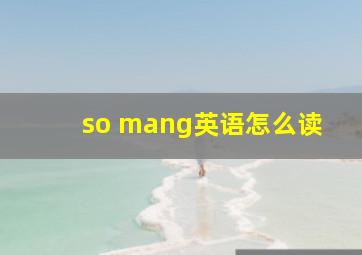 so mang英语怎么读